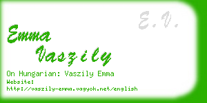 emma vaszily business card